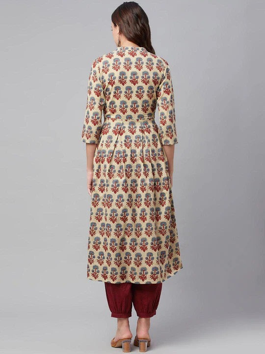 Printed Kurta with Salwar A-line shape💫