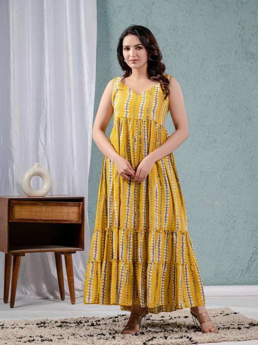 Yellow One Piece Long Dress