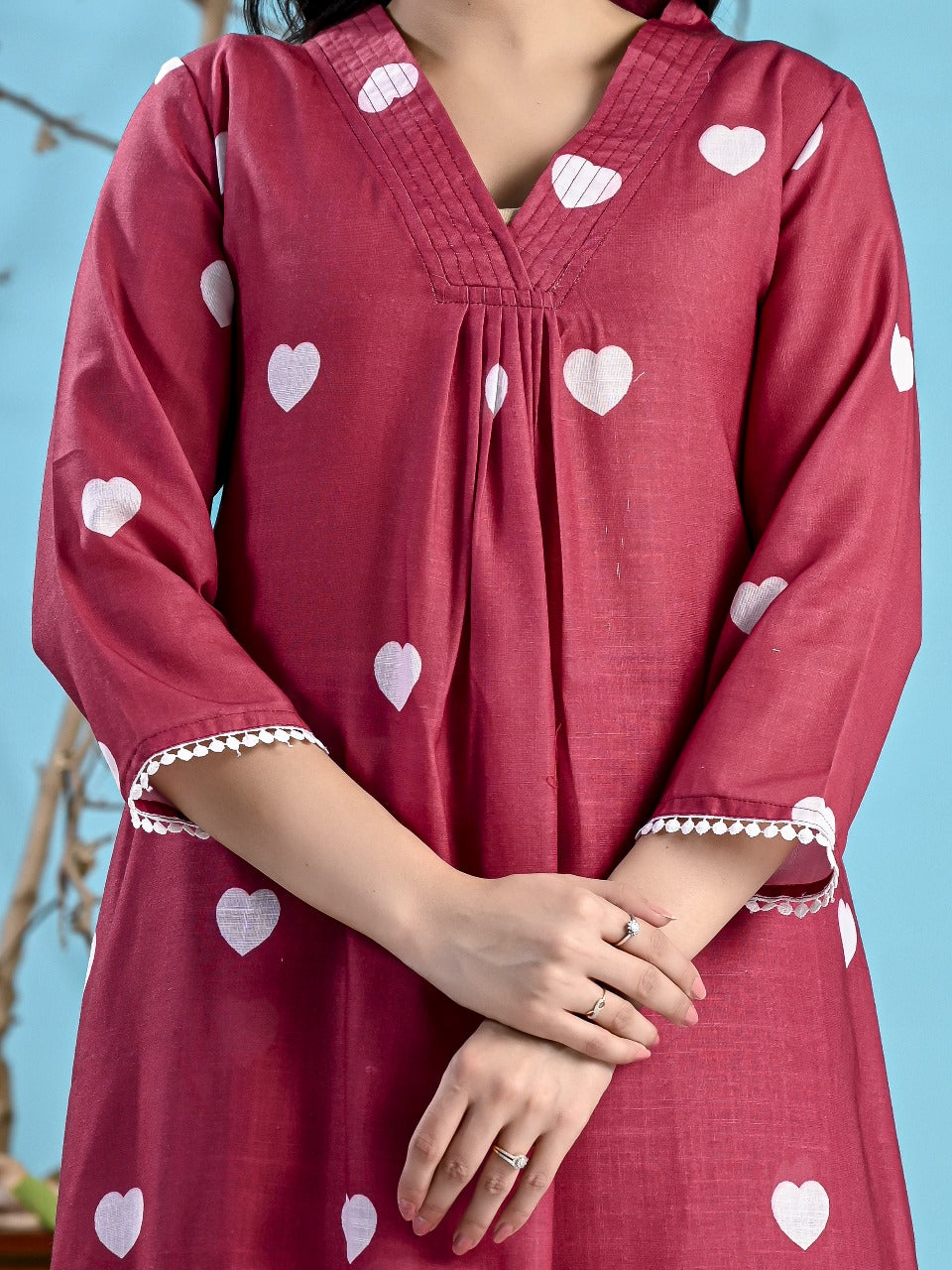 Maroon Heart 2PC Set