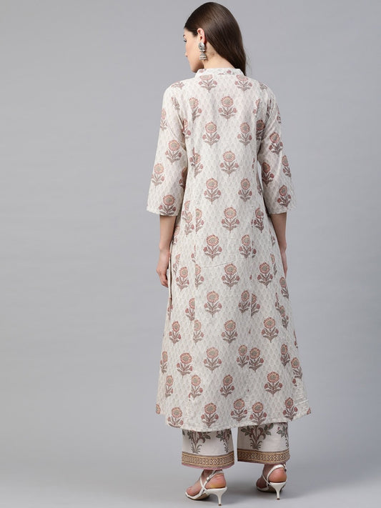 Off-White motifs print kurta with palazzos
