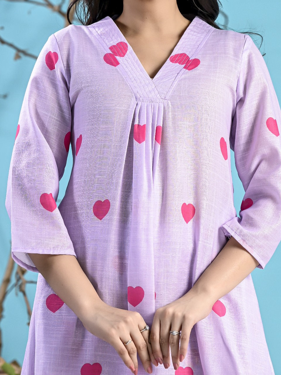 Lavender 2PC with Pink Heart