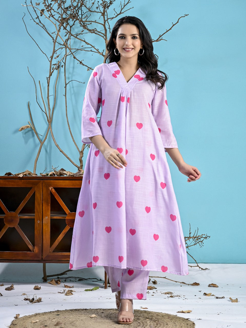 Lavender 2PC with Pink Heart
