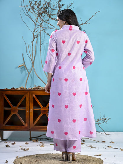 Lavender 2PC with Pink Heart