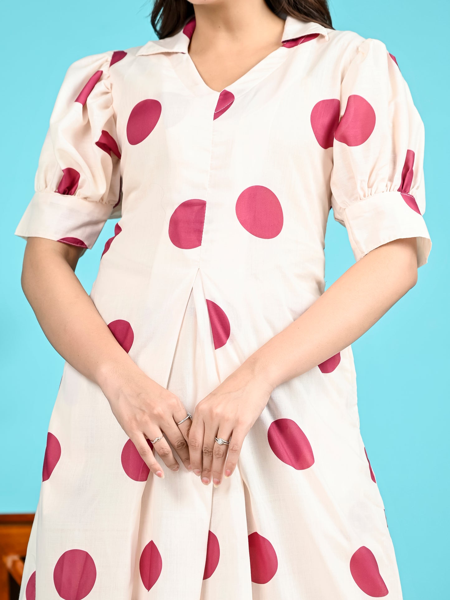 MAROON POLKA DOT CO-ORD