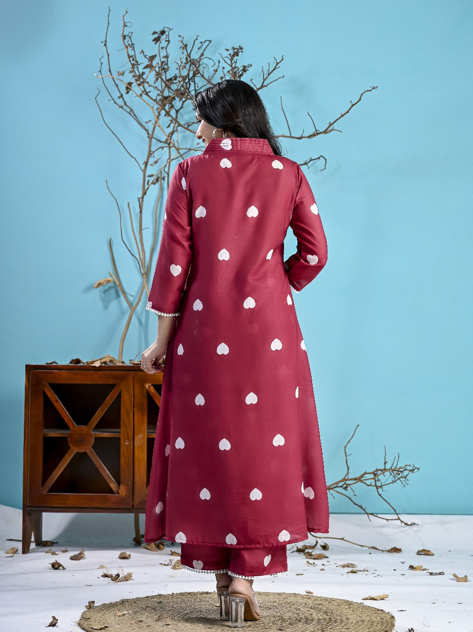 Maroon Heart 2PC Set