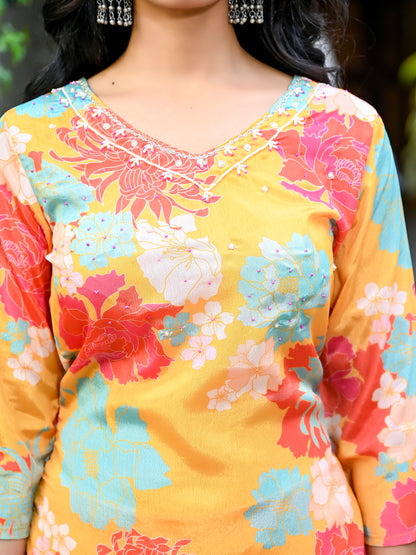 Floral chinnon 3pc suit set