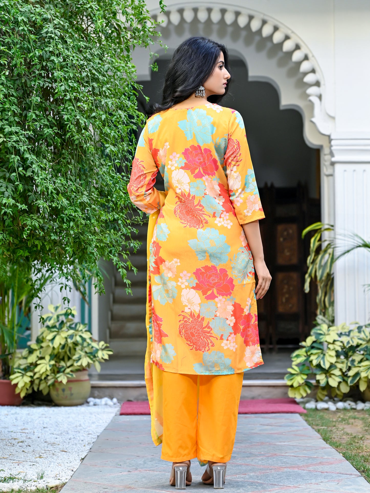Floral chinnon 3pc suit set