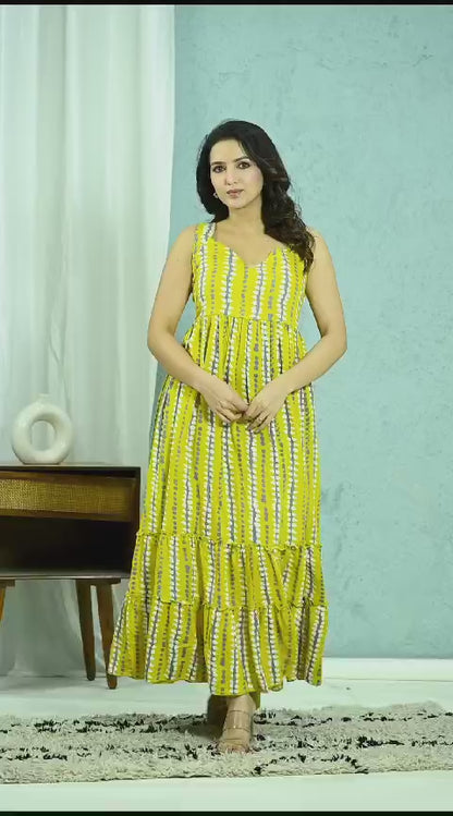 Yellow One Piece Long Dress