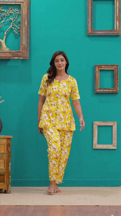 Yellow printed co-ord